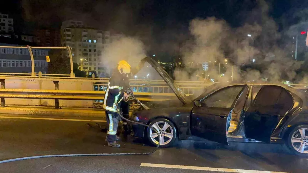 kayseride ust gecitte otomobil yangini spAhPtQO